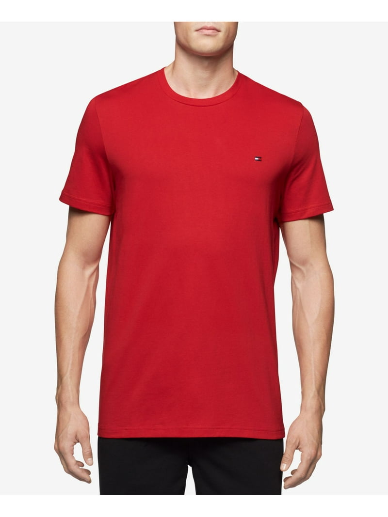 TOMMY HILFIGER Men's Classic Cotton T-Shirt M, Red with Small Logo