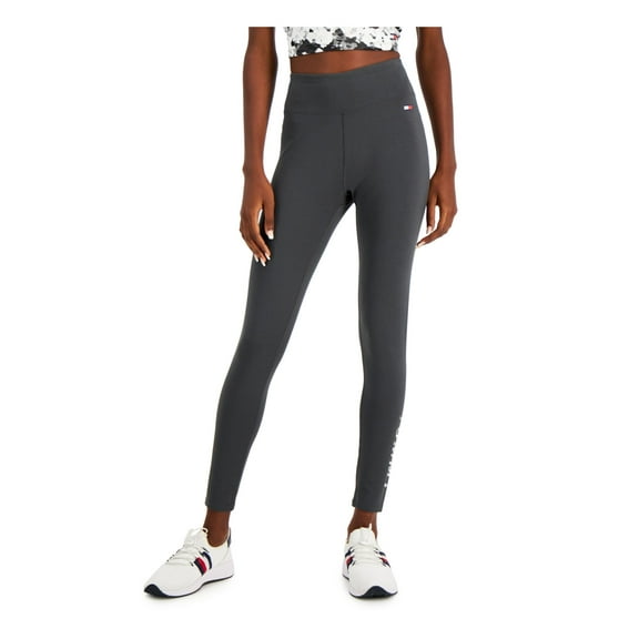 TOMMY HILFIGER SPORT Womens Gray Stretch Pocketed Jersey Full Length Active Wear High Waist Leggings XS