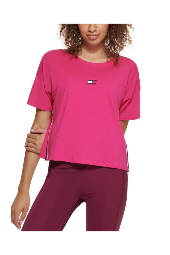 SPORT Womens Pink Logo Graphic Short Sleeve Crew Neck T-Shirt M