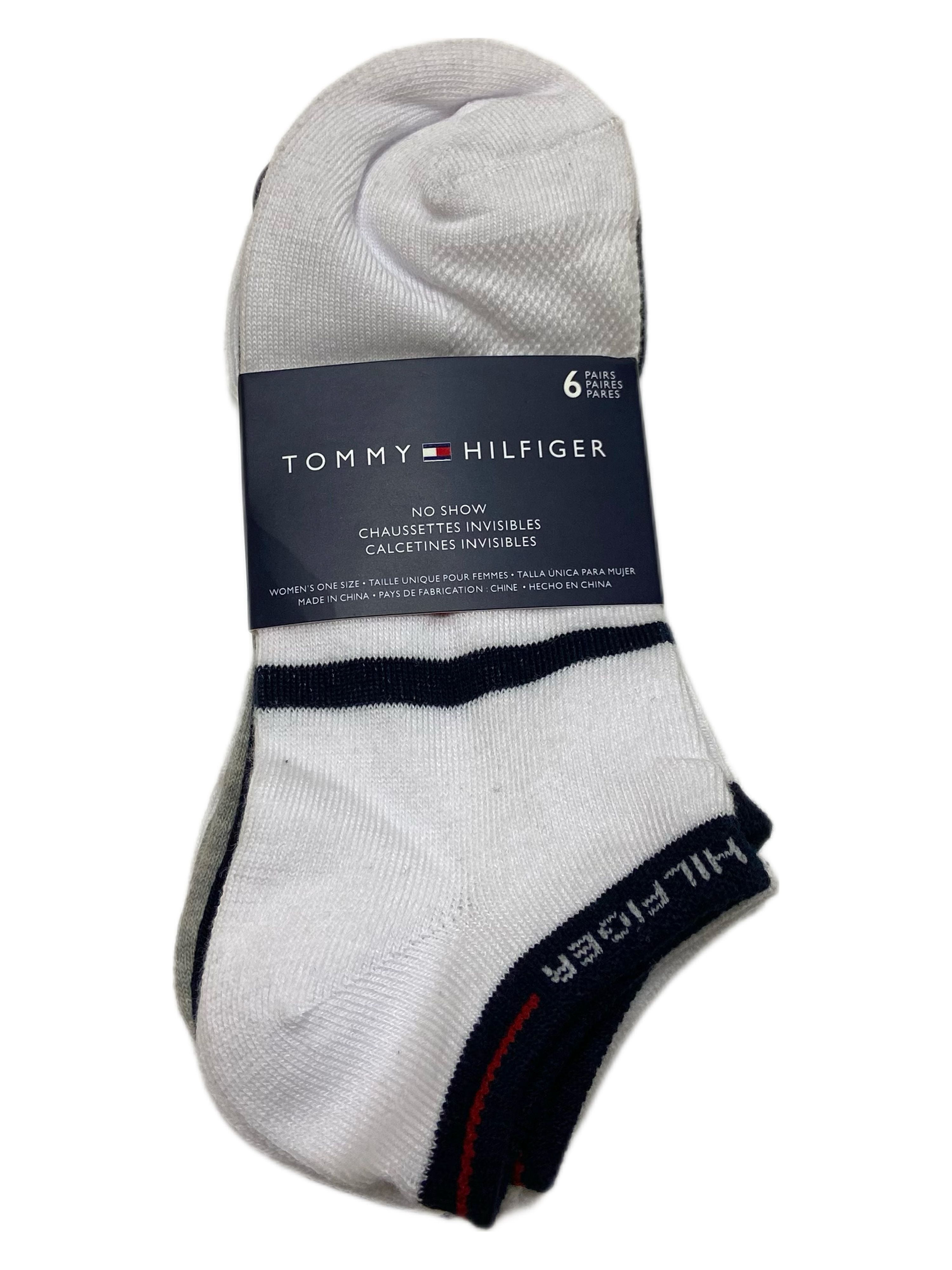 TOMMY HILFIGER Women's 6 Pairs Extra Low Cut Socks, Multicolor, 6-9.5 