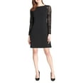 thumbnail image 1 of TOMMY HILFIGER Womens Black Long Sleeve Short Sheath Cocktail Dress 16, 1 of 2