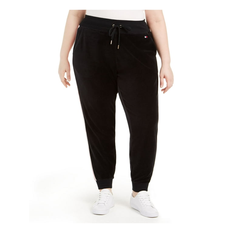 TOMMY HILFIGER Womens Black Pocketed Color Block Pants Plus Size