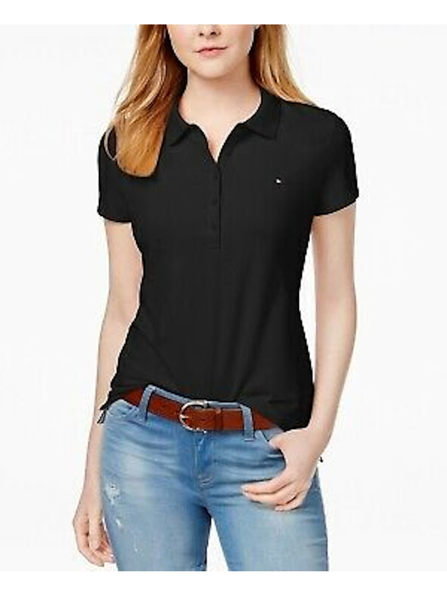 Womens black tommy hilfiger t shirt new arrivals