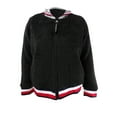 thumbnail image 1 of TOMMY HILFIGER Womens Black Zippered Long Sleeve Hooded Top Size: XL, 1 of 2