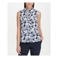 thumbnail image 1 of TOMMY HILFIGER Womens Blue Paisley Sleeveless Collared Top  Size XS, 1 of 3