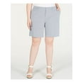 thumbnail image 1 of TOMMY HILFIGER Womens Blue Pocketed Hook & Bar Chino Pinstripe Shorts Plus 20W, 1 of 2