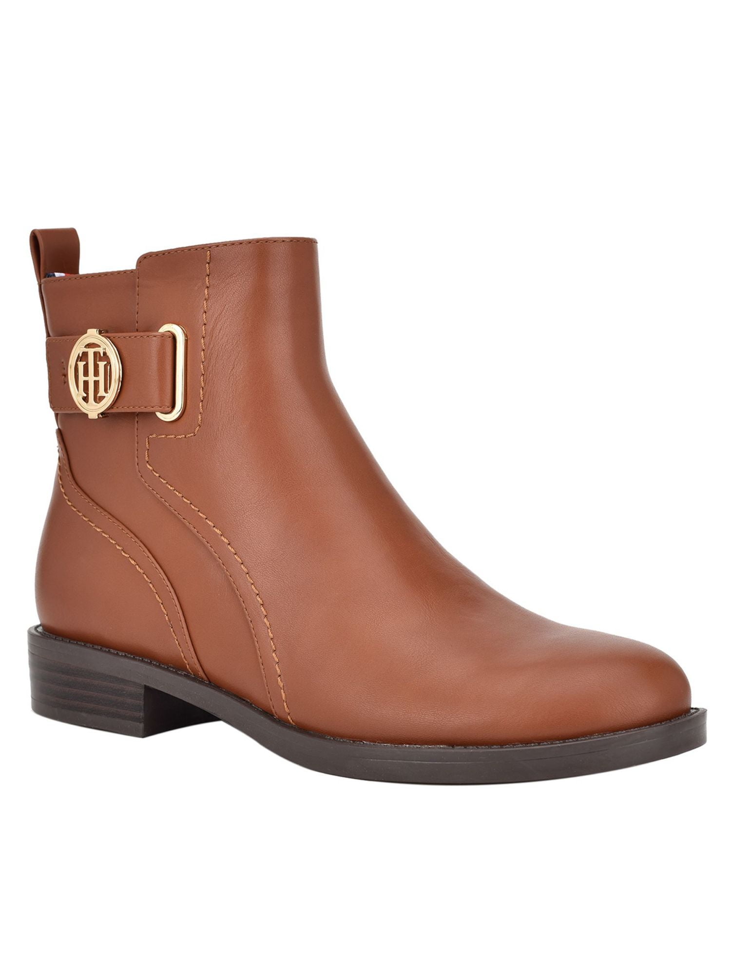 Tommy Hilfiger Womens Rezin Leather Logo Ankle Boots - Walmart.com