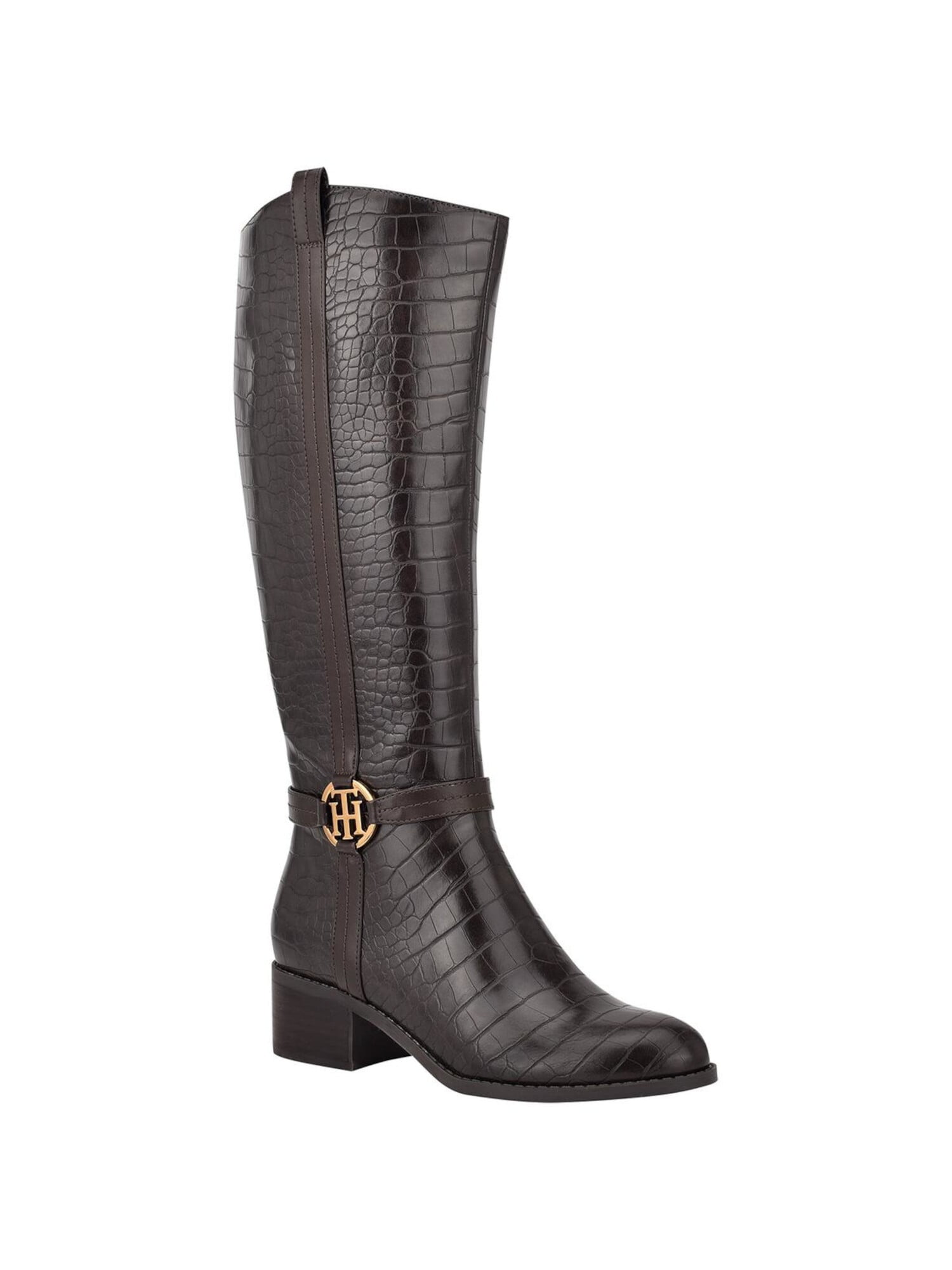 TOMMY HILFIGER Womens Black Metallic Signature Ornament Stretch