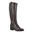 thumbnail image 1 of TOMMY HILFIGER Womens Brown Signature Hardware Ankle Strap Ankle Strap Diwan Stacked Heel Zip-Up Riding Boot 8.5 M WC, 1 of 2