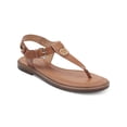 thumbnail image 1 of TOMMY HILFIGER Womens Brown Studded Metallic Monogrammed Hardware Adjustable Logo Bennia Round Toe Block Heel Buckle Thong Sandals 5.5 M, 1 of 4