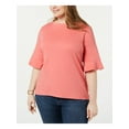 thumbnail image 1 of TOMMY HILFIGER Womens Coral Short Sleeve Crew Neck T-Shirt Plus Size: 3X, 1 of 1