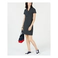 thumbnail image 1 of TOMMY HILFIGER Womens Navy Short Sleeve Mini Shirt Dress Dress XL, 1 of 2