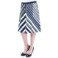 thumbnail image 1 of TOMMY HILFIGER Womens Navy Striped Below The Knee A-Line Casual Skirt S, 1 of 2