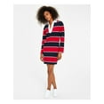 thumbnail image 1 of TOMMY HILFIGER Womens Navy Striped Long Sleeve Collared Short Dress XL, 1 of 4