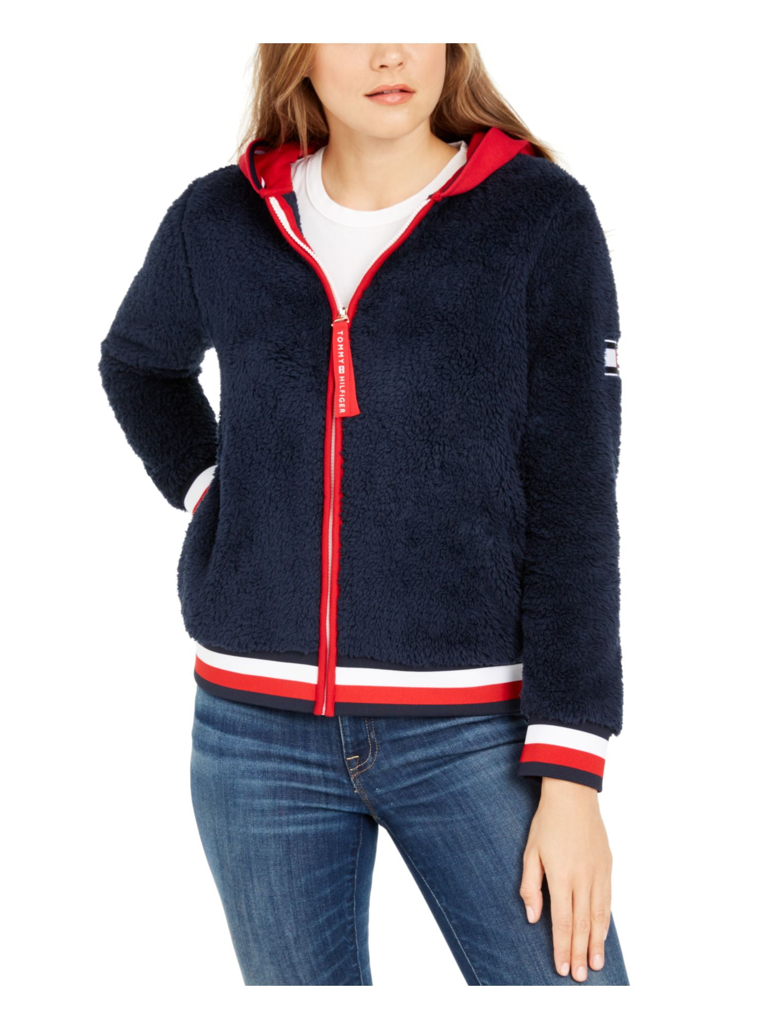 TOMMY HILFIGER Womens Navy Zippered Long Sleeve Ghana Ubuy