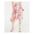 thumbnail image 1 of TOMMY HILFIGER Womens Pink Plaid Below The Knee Circle Skirt 12, 1 of 3