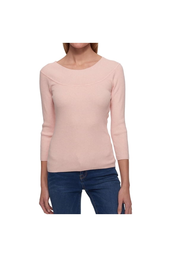 Womens Reverse Shawl Pullover Sweater, Pink, X-Large