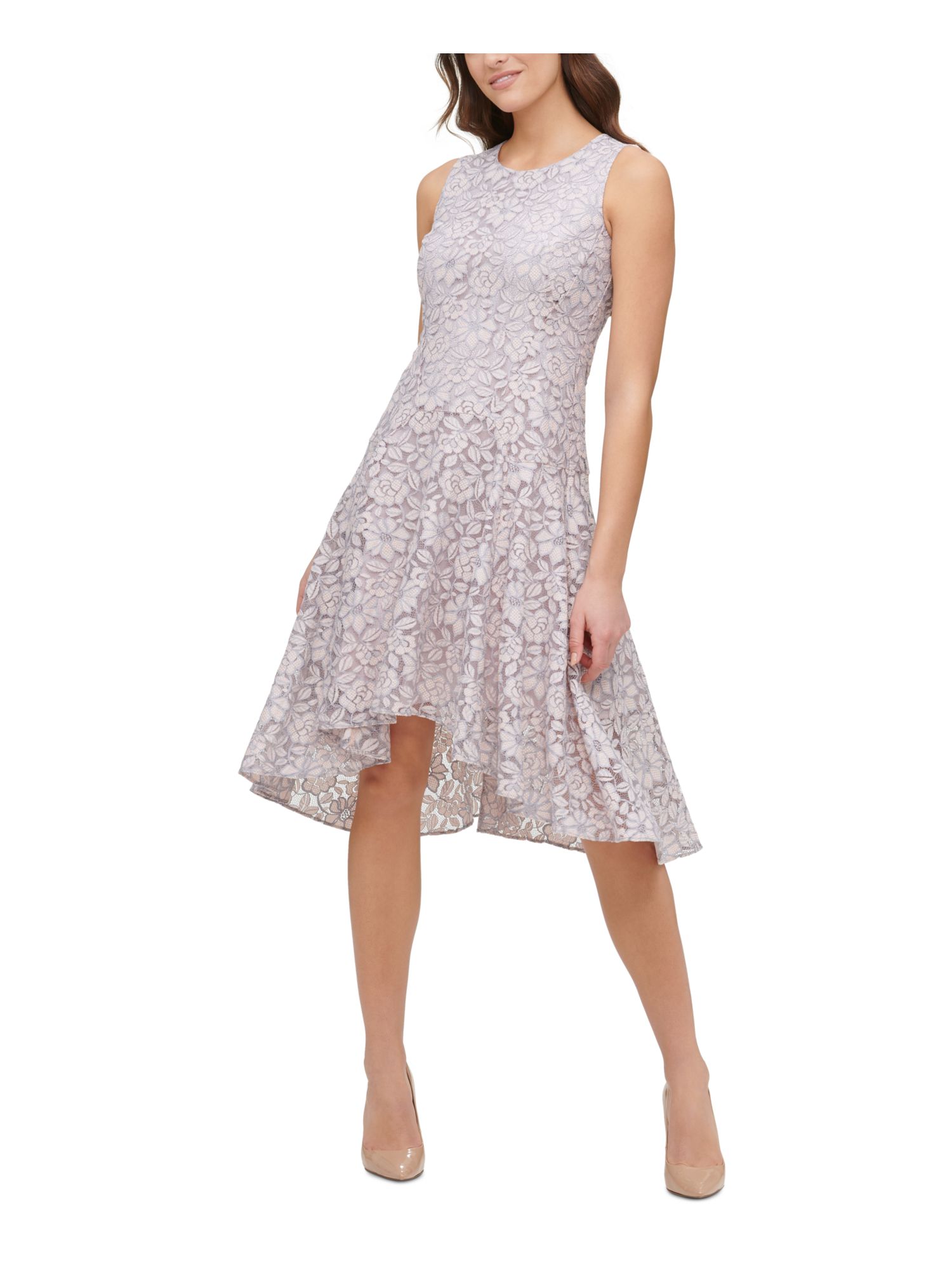 open lace back dress BABEYOND Chic Cap Sleeve H-Line Flapper Dress, 1920s Low Waist Day Dresses, Twenties Theme Party Dress, Pink, Size 2 main image 1