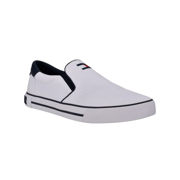 TOMMY HILFIGER Womens White Comfort Roaklyn Round Toe Slip On Sneakers Shoes 8.5