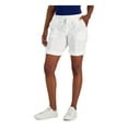 thumbnail image 1 of TOMMY HILFIGER Womens White Pocketed Ribbed Drawstring Waist Roll Tab Cuffs High Waist Shorts XS, 1 of 2