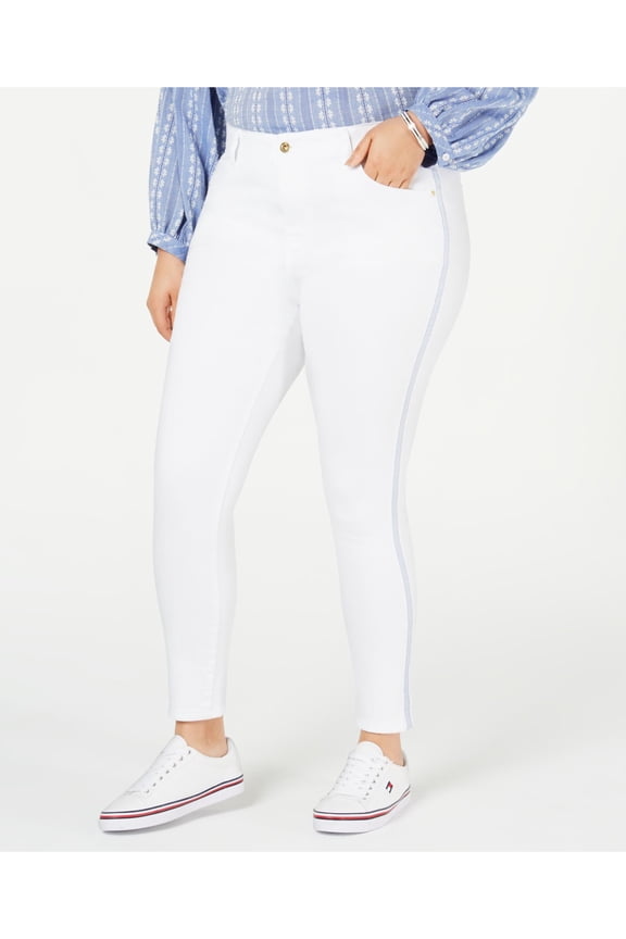 Womens White Skinny Jeans Plus Size: 20W
