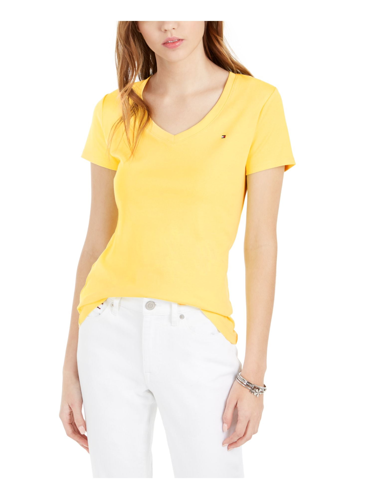 yellow tommy hilfiger t shirt women's