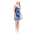 thumbnail image 1 of TOMMY JEANS Womens Blue Zippered Adjustable Spaghetti Strap V Neck Above The Knee Sheath Dress M, 1 of 4