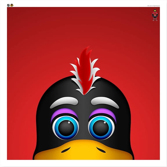 TOMMYHAWK Chicago Blackhawks 12'' x 12'' Minimalist Mascot Poster Print