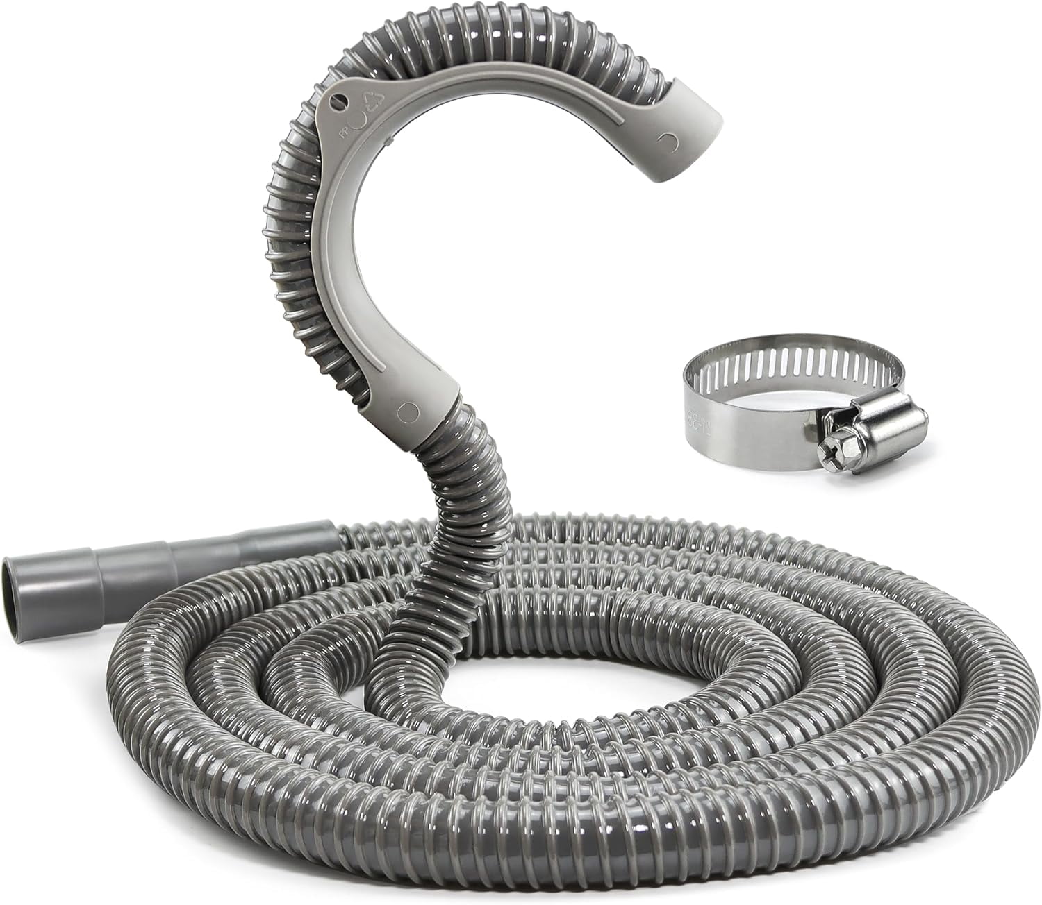TOMOON 12Ft Universal Washing Machine Drain Hose Flexible Extension Hose with Clamp,Industrial Grade Polypropylene Corrugated,Fit for Most Household Washing Machines(10-Years Warranty)