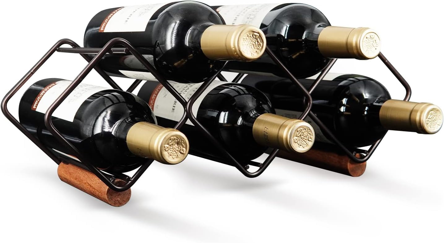 TOMORAL Wine Rack, Countertop Wine Rack ,5 Bottle Wine Holder for Wine