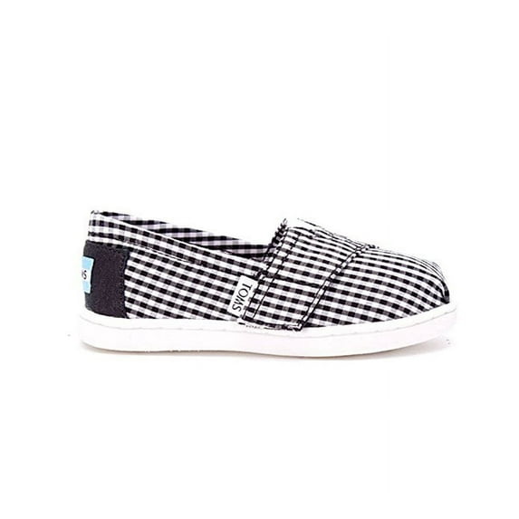 TOMS 10007407: Classic Black Gingham Sneaker (8 M US Toddler)