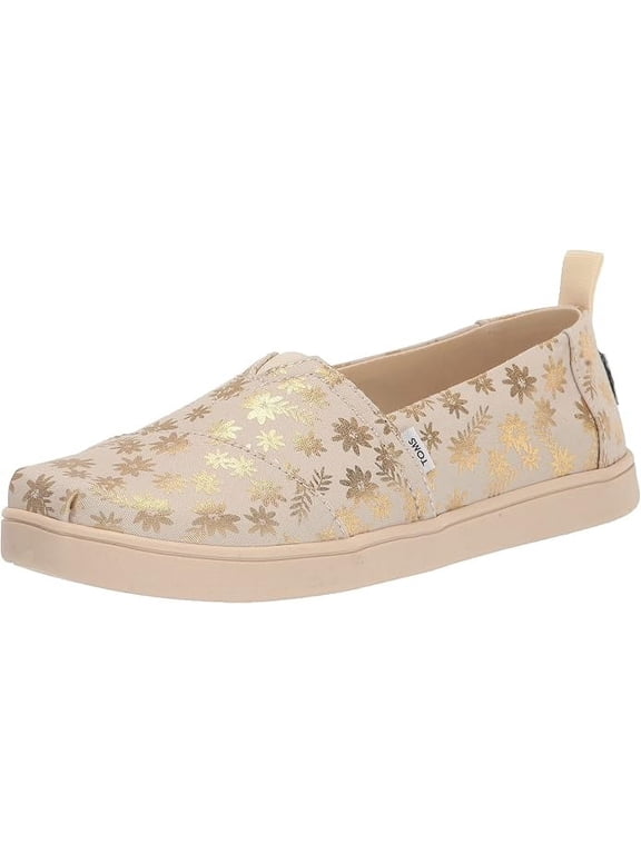 Girl's Alpargata Loafer Flat Size 13 Gold flora Slip-on Style