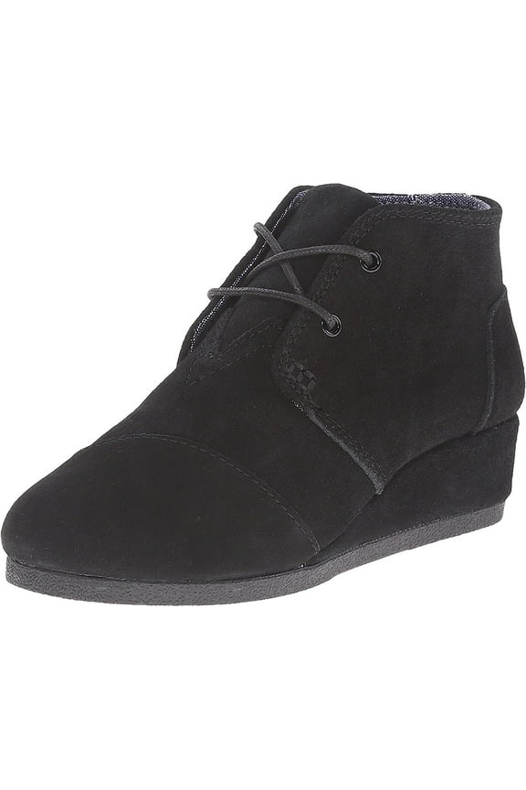 Kids Desert Wedge Bootie (Little Kid/Big Kid) Black Suede 12.5 Little Kid