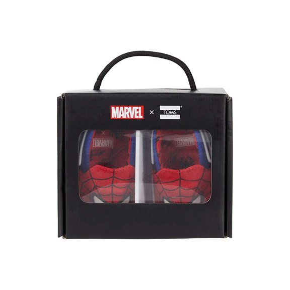 TOMS Kids Lima (Infant/Toddler) Red Marvel Spider Man Face Print