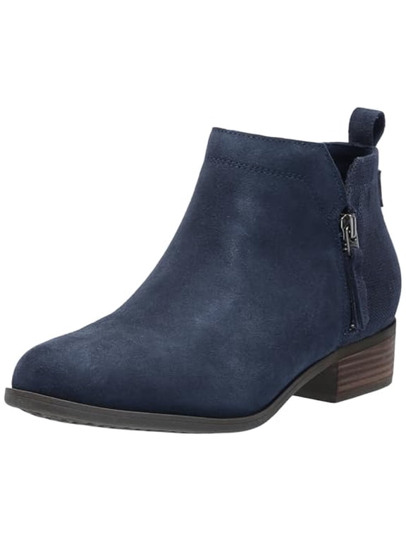 WOMEN'S DAHLIA ANKLE BOOTS - SIZE: WOMEN 7.5 NAVY SUEDE/HERITAGE CANVAS