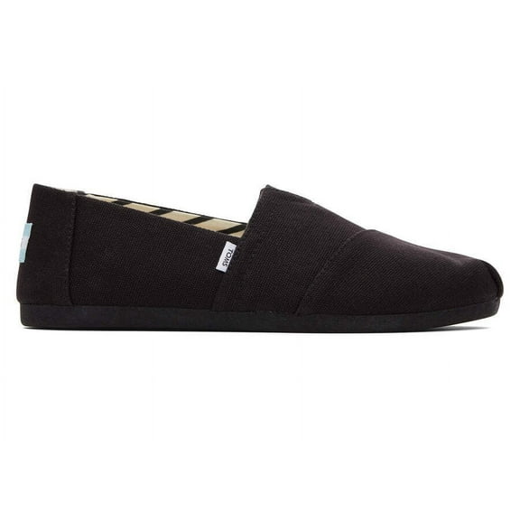 TOMS Women's Alpargata Recycled Cotton Canvas Loafer Flat 12 Black/Black Recycled Cotton Canvas