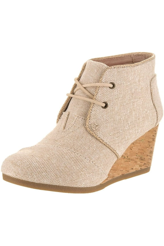 Women's Desert Wedge Natural Metallic Linen Boot 5 B (M)