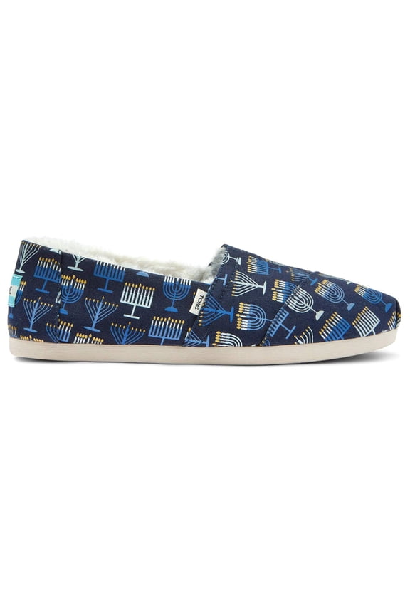 Womens Alpargata Cozy Menorah Graphic Slip On  Flats Casual Shoes