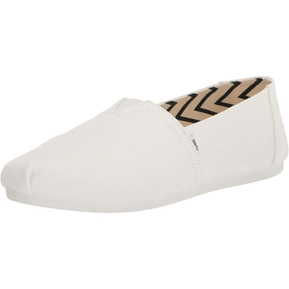 TOMS Womens Alpargata Recycled Cotton Canvas Loafer Flat 5.5 White