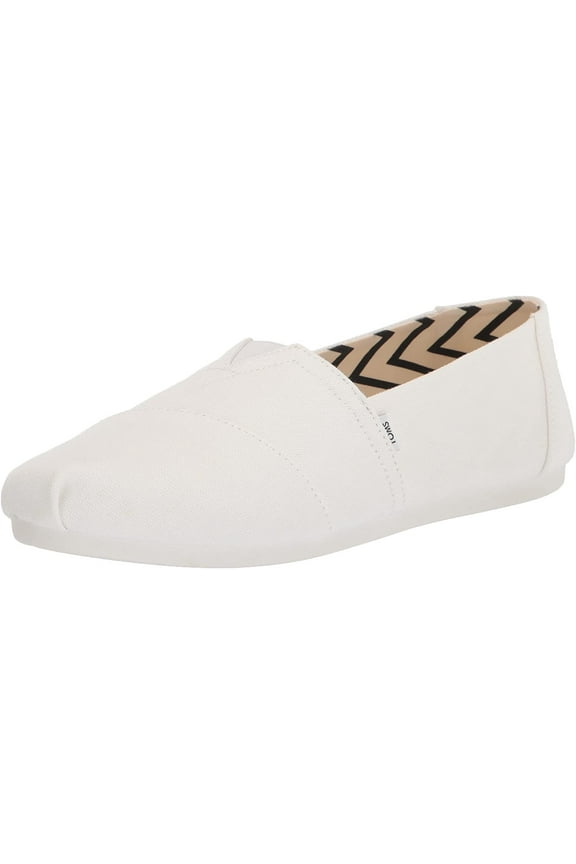 Womens Alpargata Recycled Cotton Canvas Loafer Flat 5.5 White