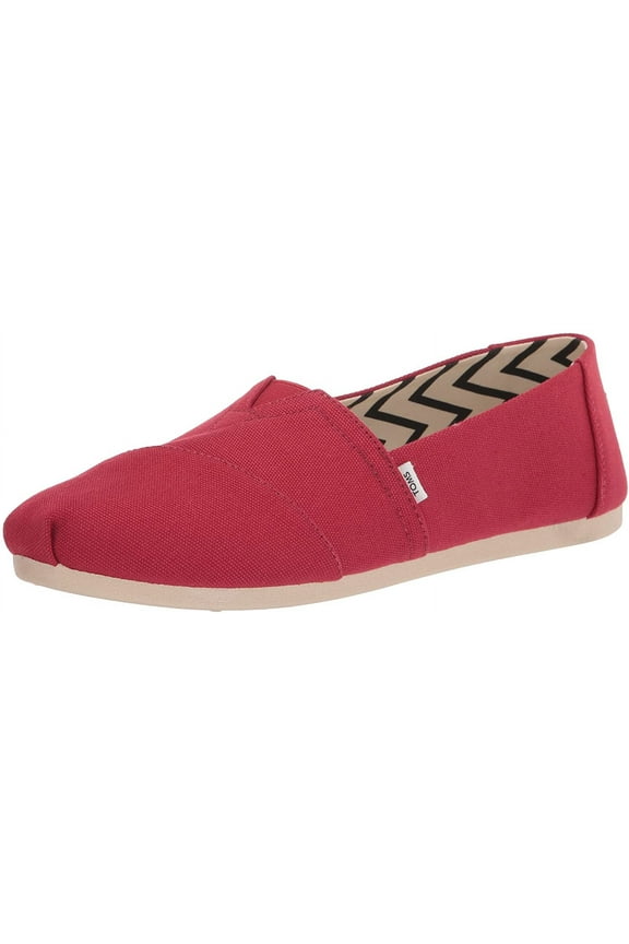 Womens Alpargata Recycled Cotton Canvas Loafer Flat 7.5 Red Recycled Cotton Canvas