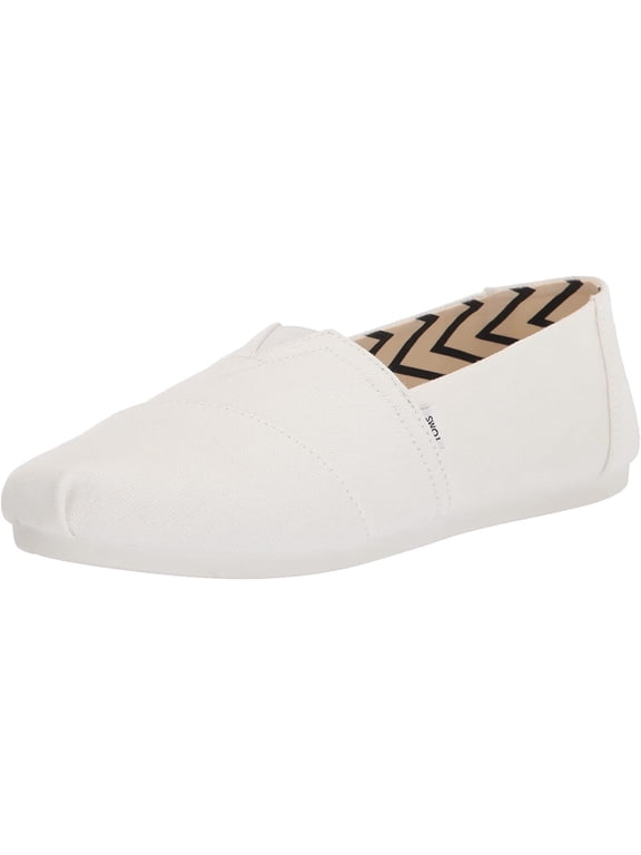 Womens Alpargata Recycled Cotton Canvas Loafer Flat 9.5 White