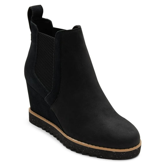 TOMS Womens Maddie Round Toe Casual Boots Ankle Mid Heel 2-3" - Black - Size 10 B