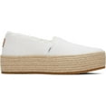 thumbnail image 1 of TOMS Womens' Valencia Canvas Platform Espadrille Flats, White, 6, 1 of 5