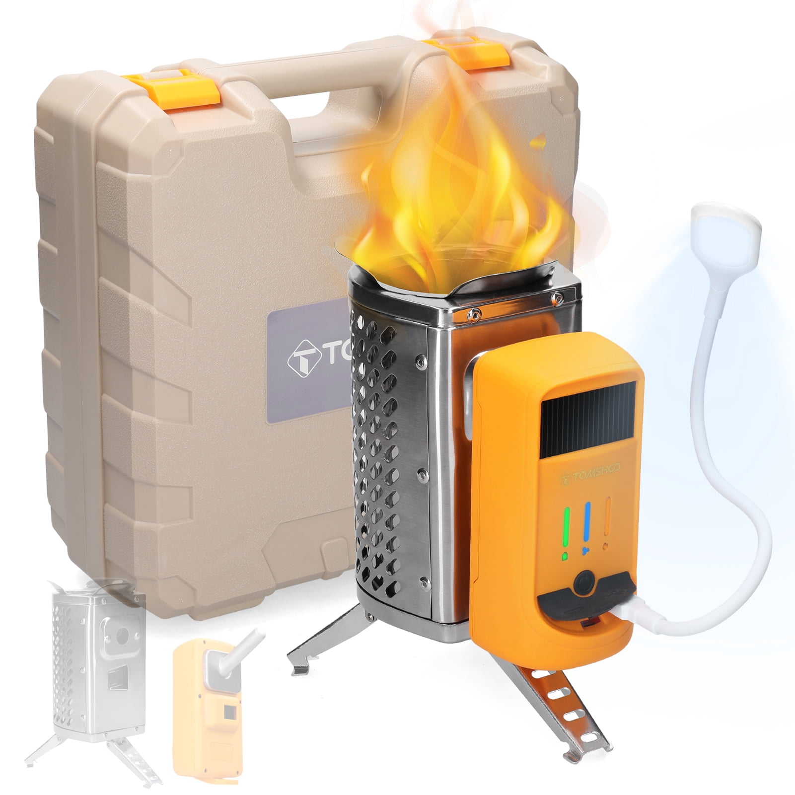 TOMSHOO 2+ Wood Burning, Electricity Generating & USB Charging Camp Stove