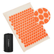 TOMSHOO Acupressure Mat - 7800+ Pressure Points Acupuncture Yoga Mat for Back Pain Relief, Muscle Relaxation with Carry Bag 20*18*1” (Orange)