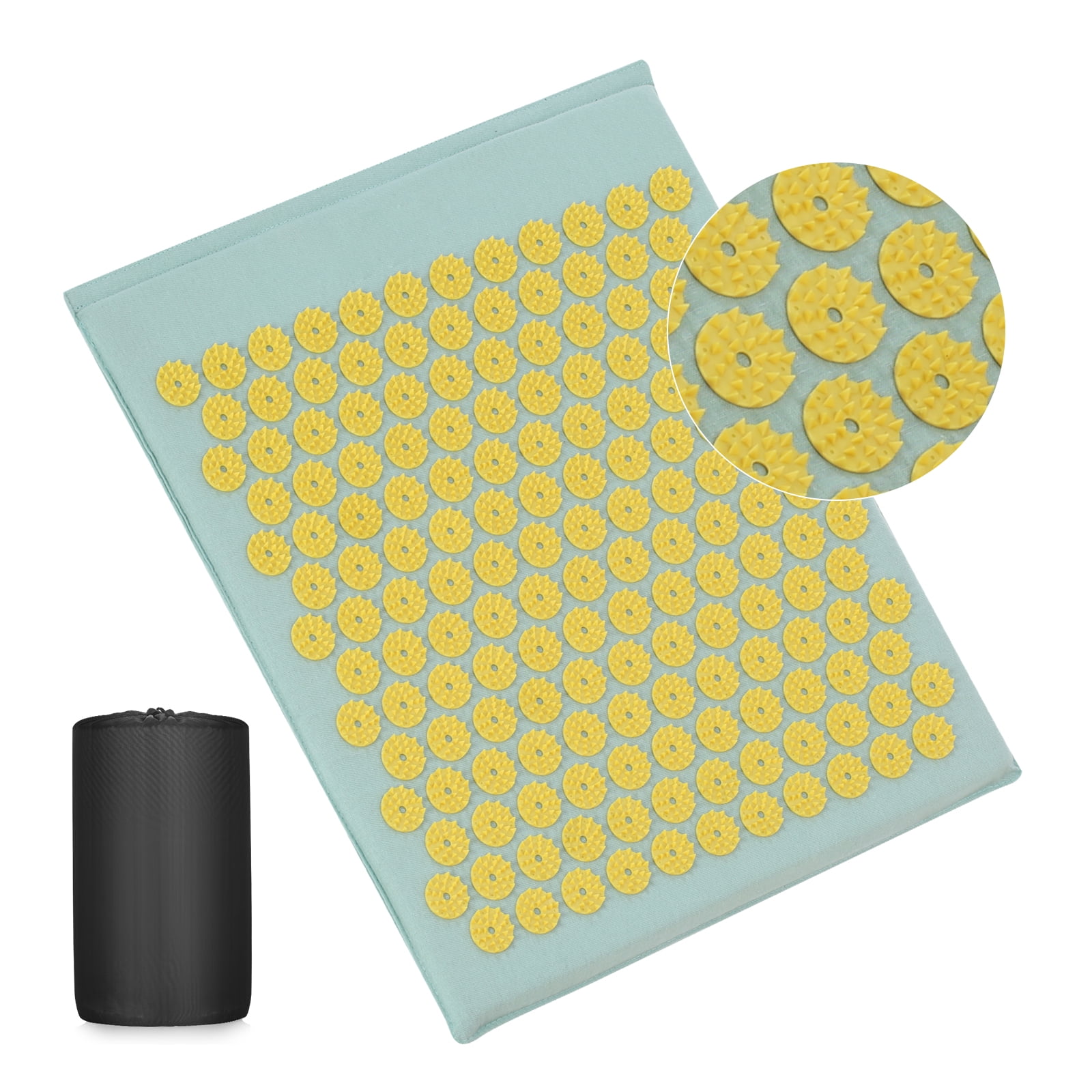 TOMSHOO Acupressure Mat with Bag , Acupuncture Mat for Back Neck Pain , Muscle Relaxation Stress