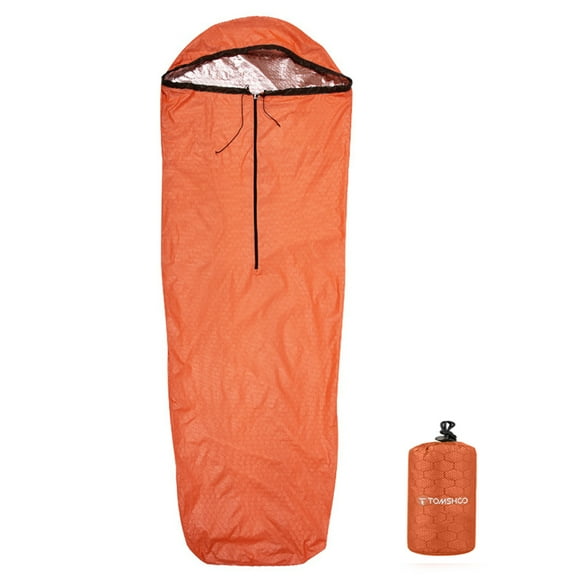 TOMSHOO Emergency Sleeping Bag Lightweight Waterproof Heat Reflective Thermal Sleeping Bag Survival Gear for Outdoor Adventure Camping Hiking