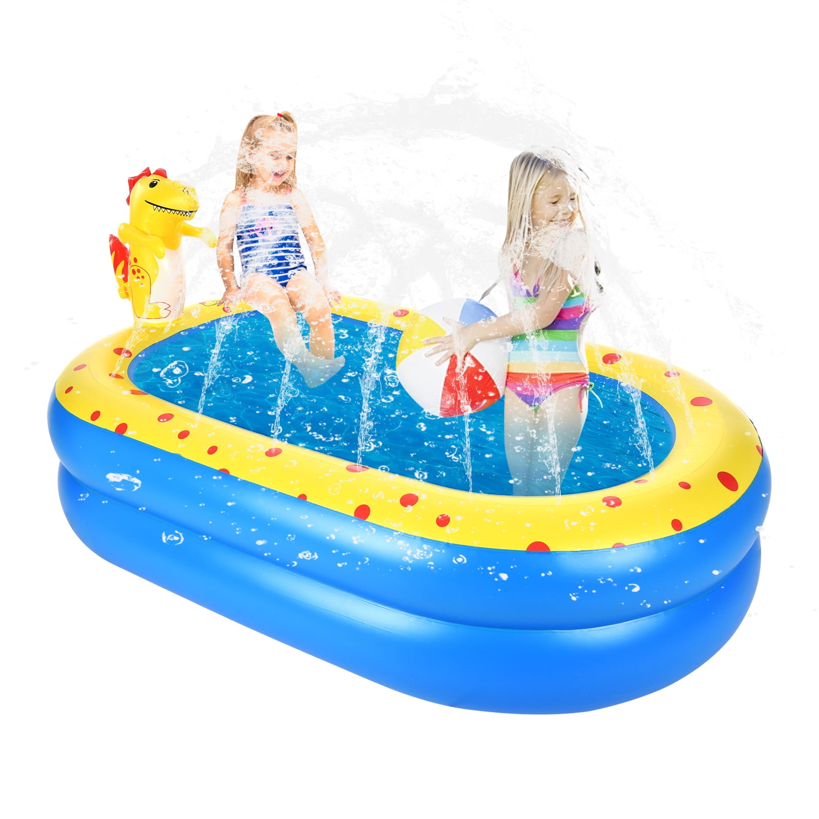 TOMSHOO Inflatable Swimming Pool for Kids Dinosaur Sprinkler Pool Water