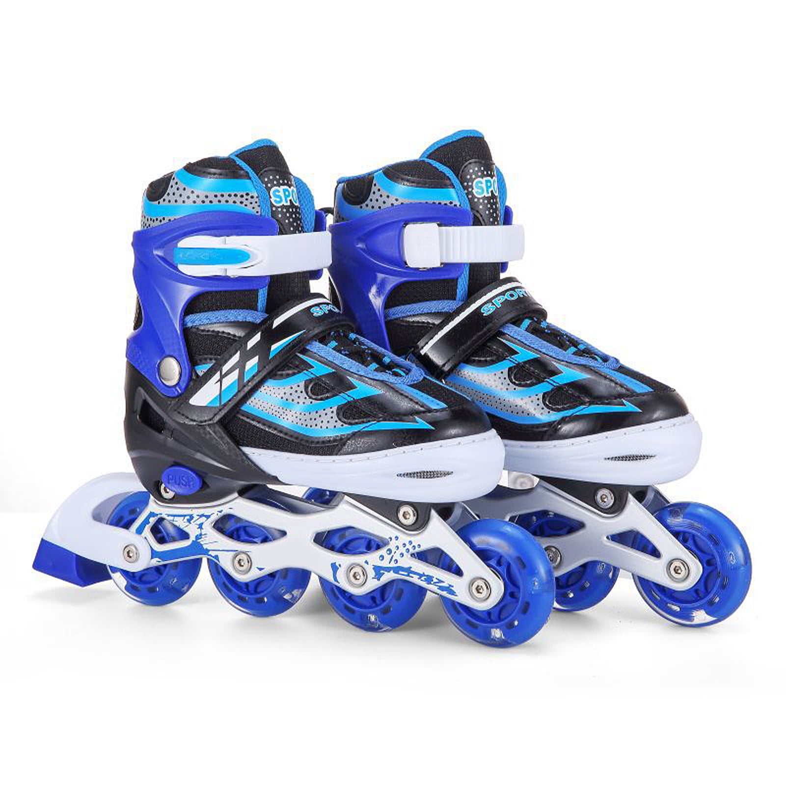 Kids Inline Skates With Light-Up Wheels – 4 Size Adjustable, ABEC-7 Bearings, For Boys & Girls Beginners – Ages 3-10